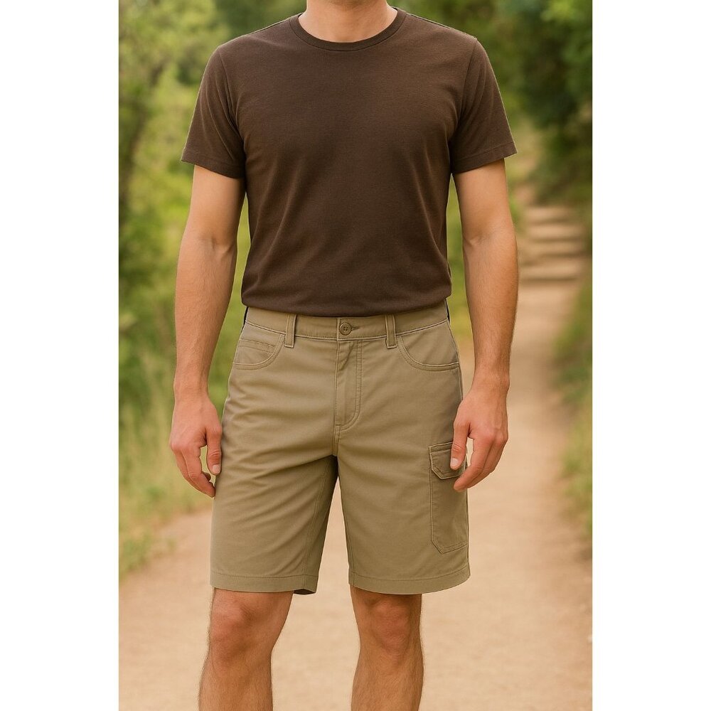 Prana Double Peak Short 8" Inseam Men's Sz 32 Standard Fit Sandbar Cargo Ripstop